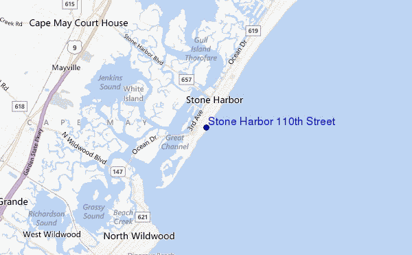 Stone Harbor 110th Street location map