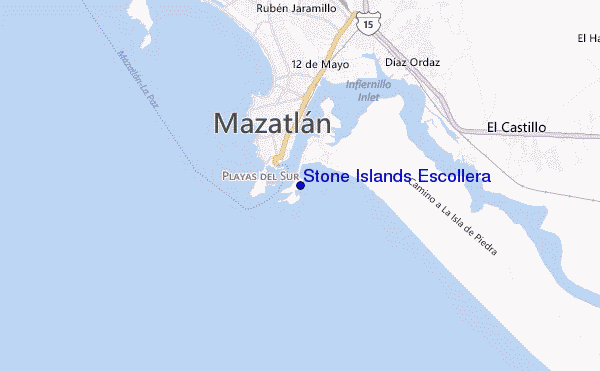 Stone Islands Escollera location map