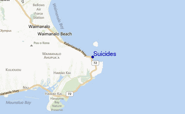 Suicides location map