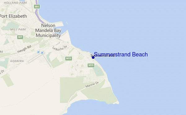 Summerstrand Beach location map