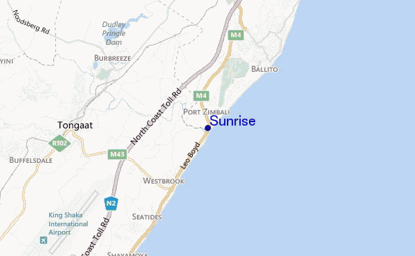 Sunrise location map