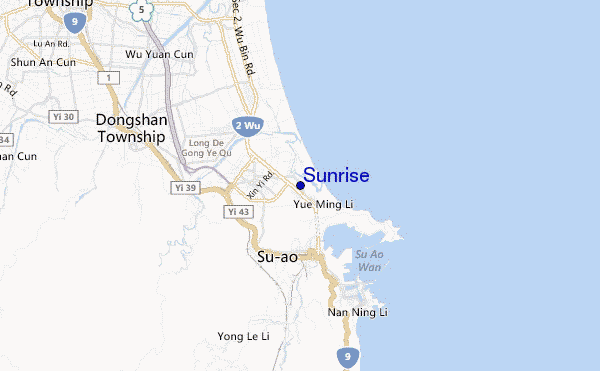 Sunrise location map