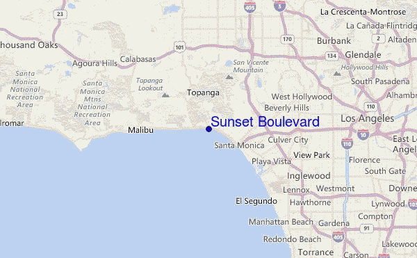 Sunset Boulevard Location Map