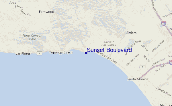 Sunset Boulevard location map