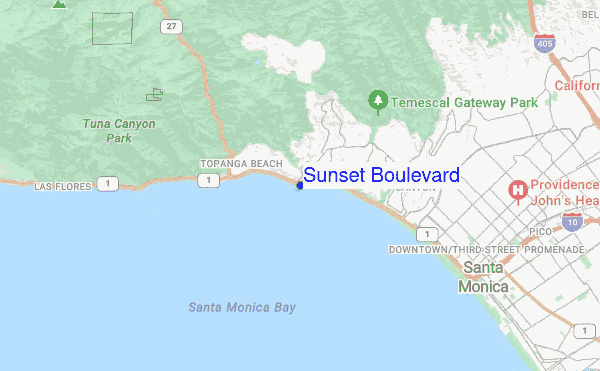 Sunset Boulevard location map