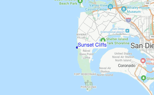 Sunset Cliffs location map