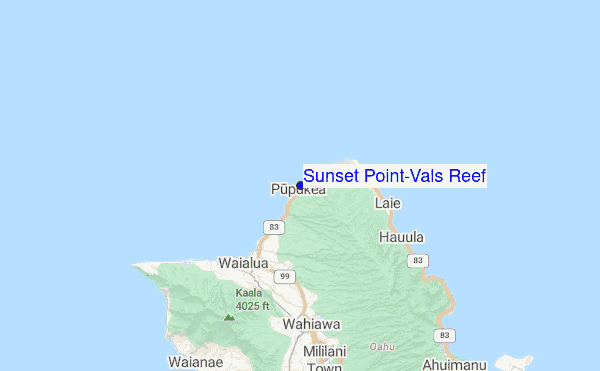 Sunset Point/Vals Reef Location Map