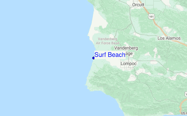 Surf Beach Location Map