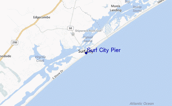 Surf City Pier location map