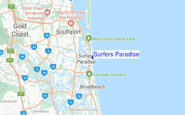 Surfers Paradise location map