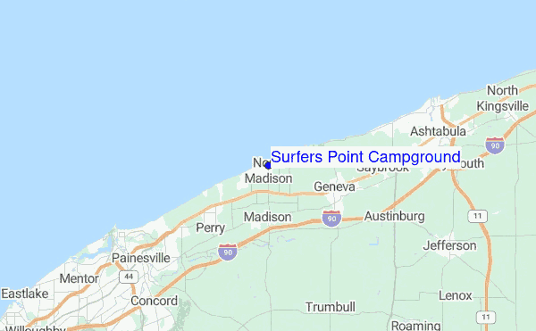 Surfers Point Campground Location Map