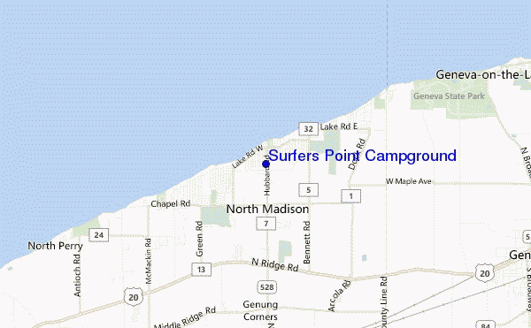 Surfers Point Campground location map