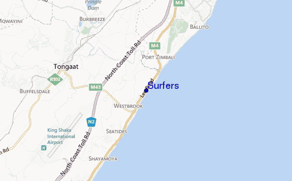 Surfers location map