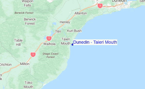 Dunedin - Taieri Mouth Location Map