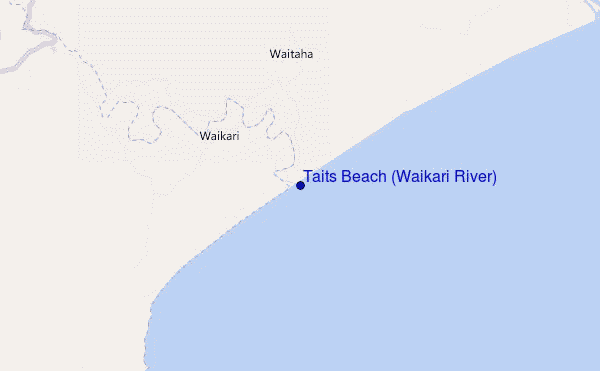 Taits Beach (Waikari River) location map