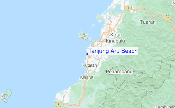 Tanjung Aru Beach Location Map