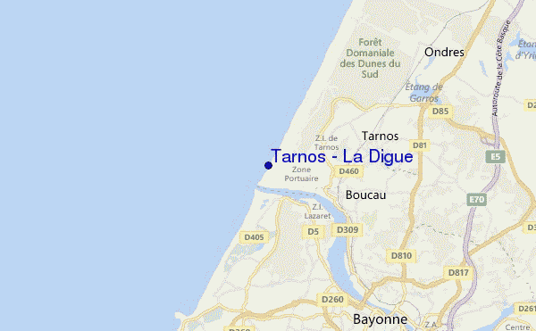 Tarnos - La Digue location map