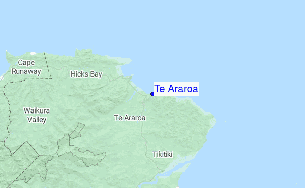 Te Araroa Location Map