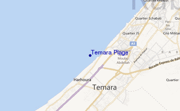Temara Plage location map