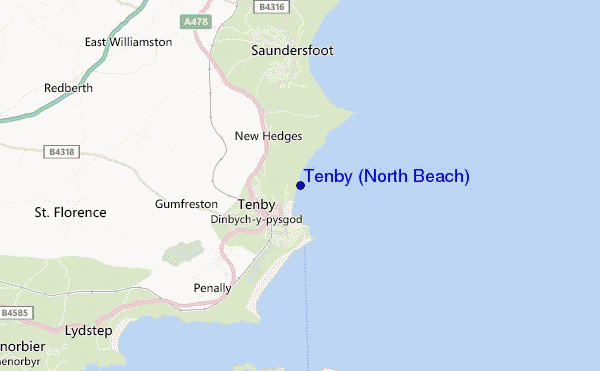 Tenby (North Beach) location map