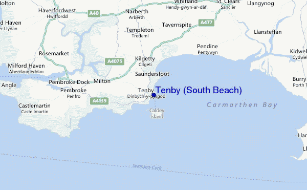 Tenby (South Beach) Location Map