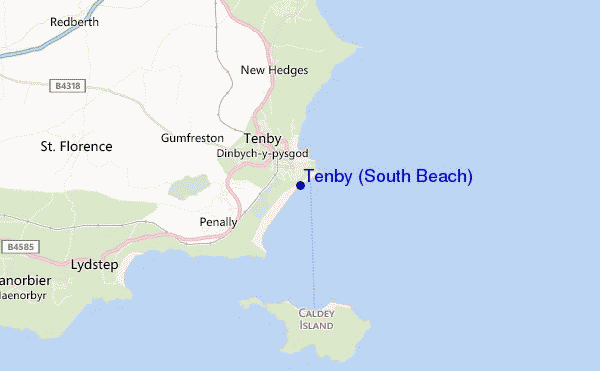 Tenby (South Beach) location map