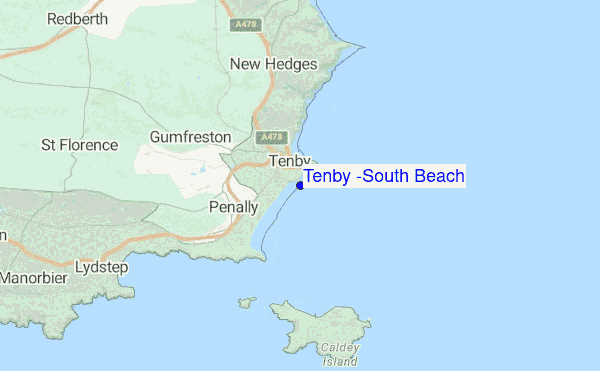 Tenby (South Beach) location map