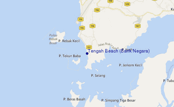 Tengah Beach (Bank Negara) location map