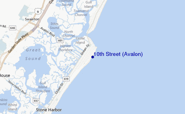 10th Street (Avalon) location map