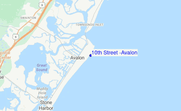 10th Street (Avalon) location map