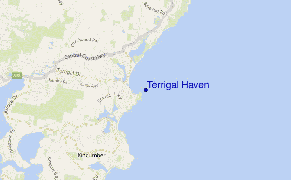 Terrigal Haven location map