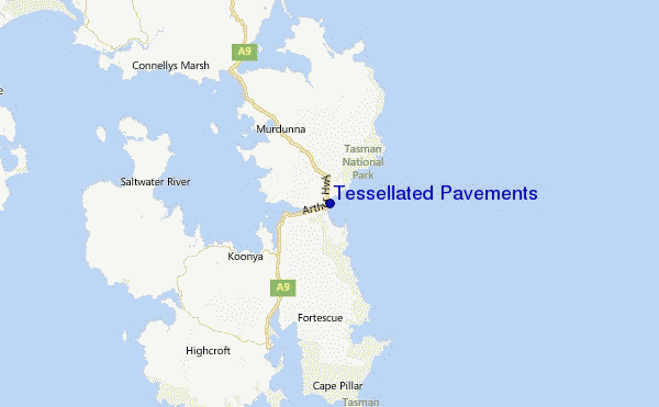 Tessellated Pavements Location Map