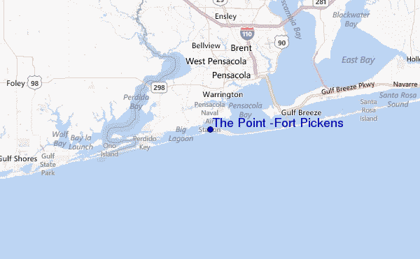 The Point -Fort Pickens Location Map