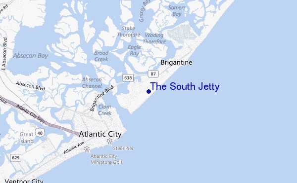 The South Jetty location map