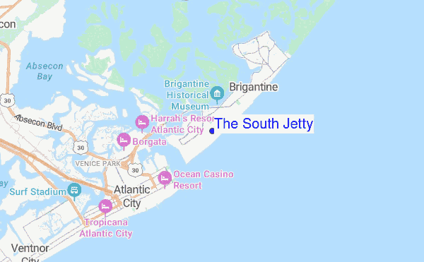 The South Jetty location map