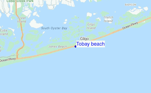 Tobay beach location map