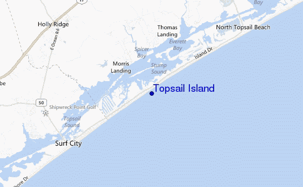 Topsail Island location map