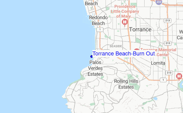 Torrance Beach/Burn Out location map