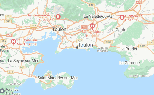 Toulon location map