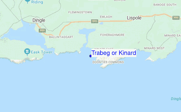 Trabeg or Kinard location map