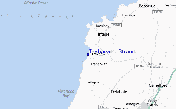 Trebarwith Strand location map