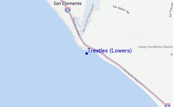 Trestles (Lowers) location map