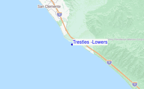 Trestles (Lowers) location map