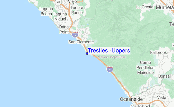 Trestles (Uppers) Location Map