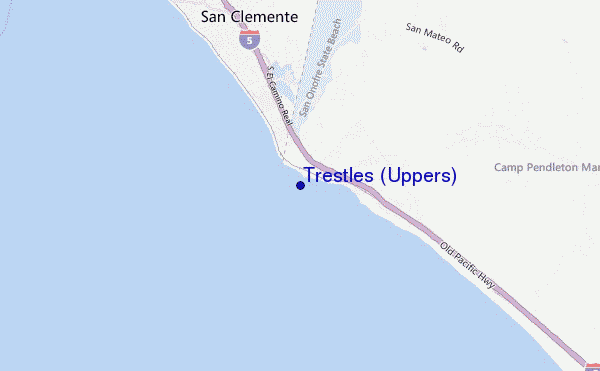 Trestles (Uppers) location map