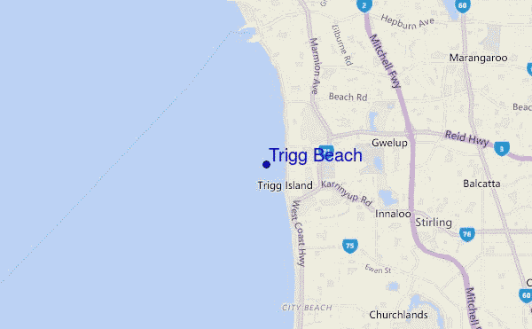 Trigg Beach location map