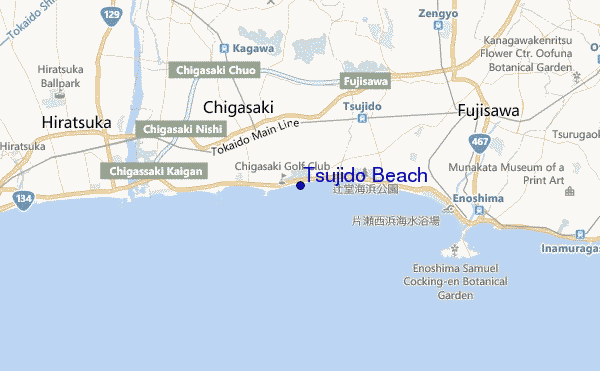 Tsujido Beach location map