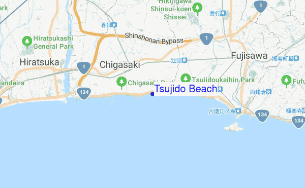 Tsujido Beach location map