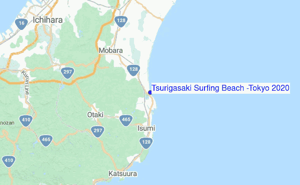 Tsurigasaki Surfing Beach (Tokyo 2020) Location Map