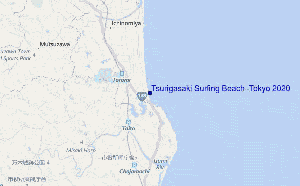 Tsurigasaki Surfing Beach (Tokyo 2020) location map